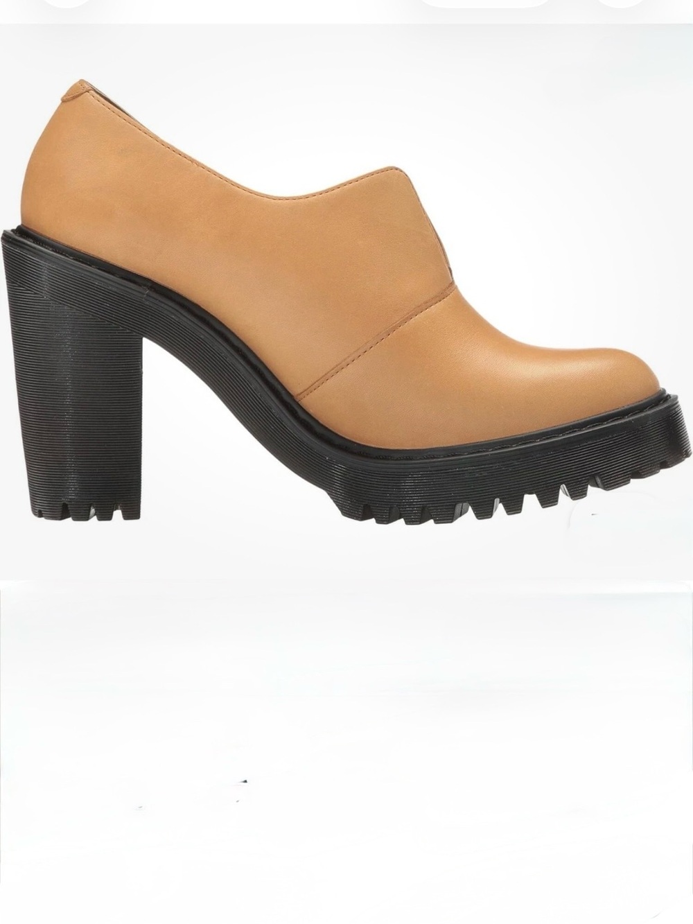 Dr. Martens Cordelia Slip-On Platform Heels Leather Dark Brown Lug Size 6L